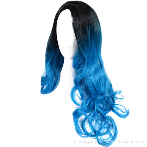 Lace front wig brazilian human hair,100% virgin brazilian human hair lace front wigs blue synethtic hair wig fiber futhur fiber